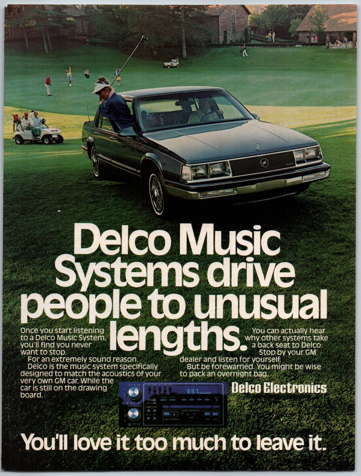 Delco Music System Car Golf - 1986 Vintage Print Ad Ephemera