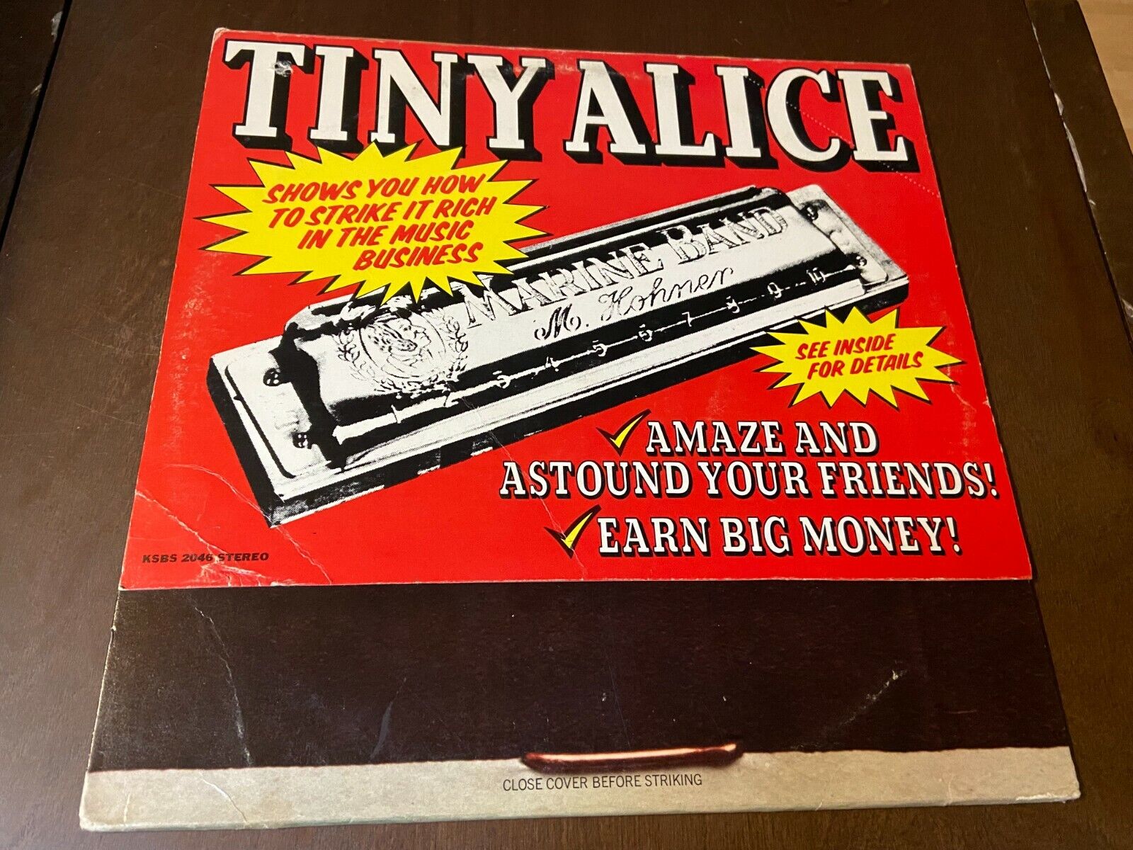 Tiny Alice~S/T~EX~FLIP-TOP MATCHBOOK COVER~Blues Psych Rock~Kama Sutra~FAST SHIP