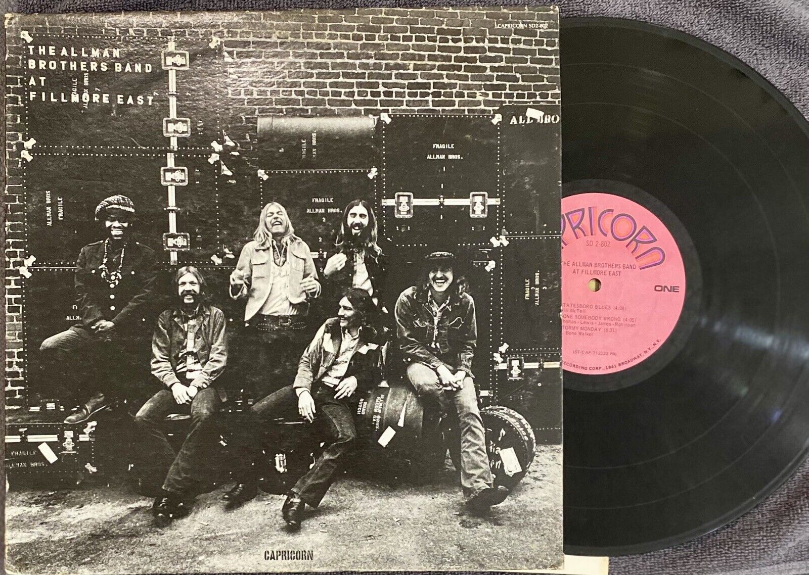 THE ALLMAN BROTHERS BAND “AT FILLMORE EAST” LP 1971 1ST PRESS PINK LABELS VG+