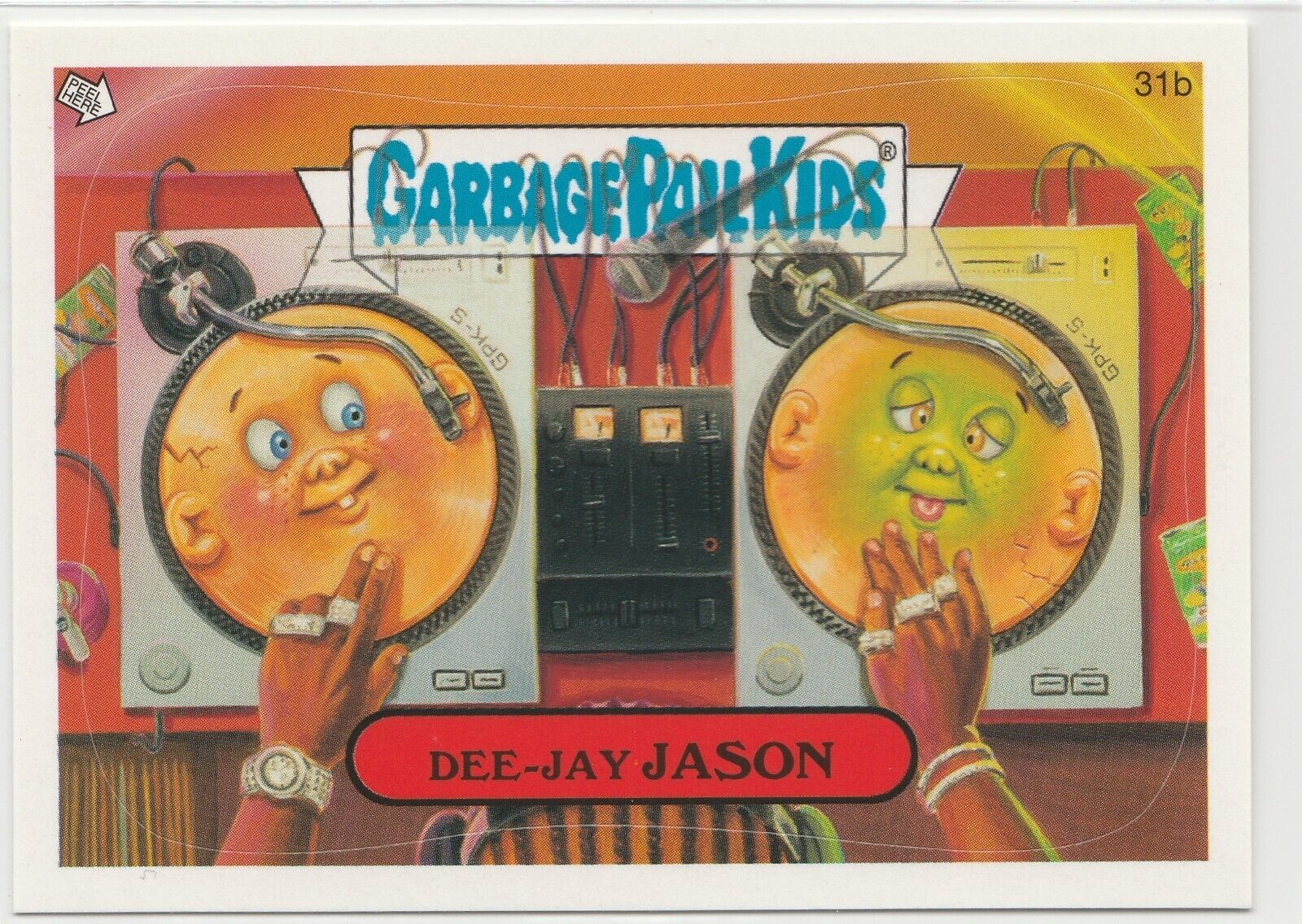 Garbage Pail Kids GPK Dee-Jay Jason turntablist disc jockey vinyl record spin DJ