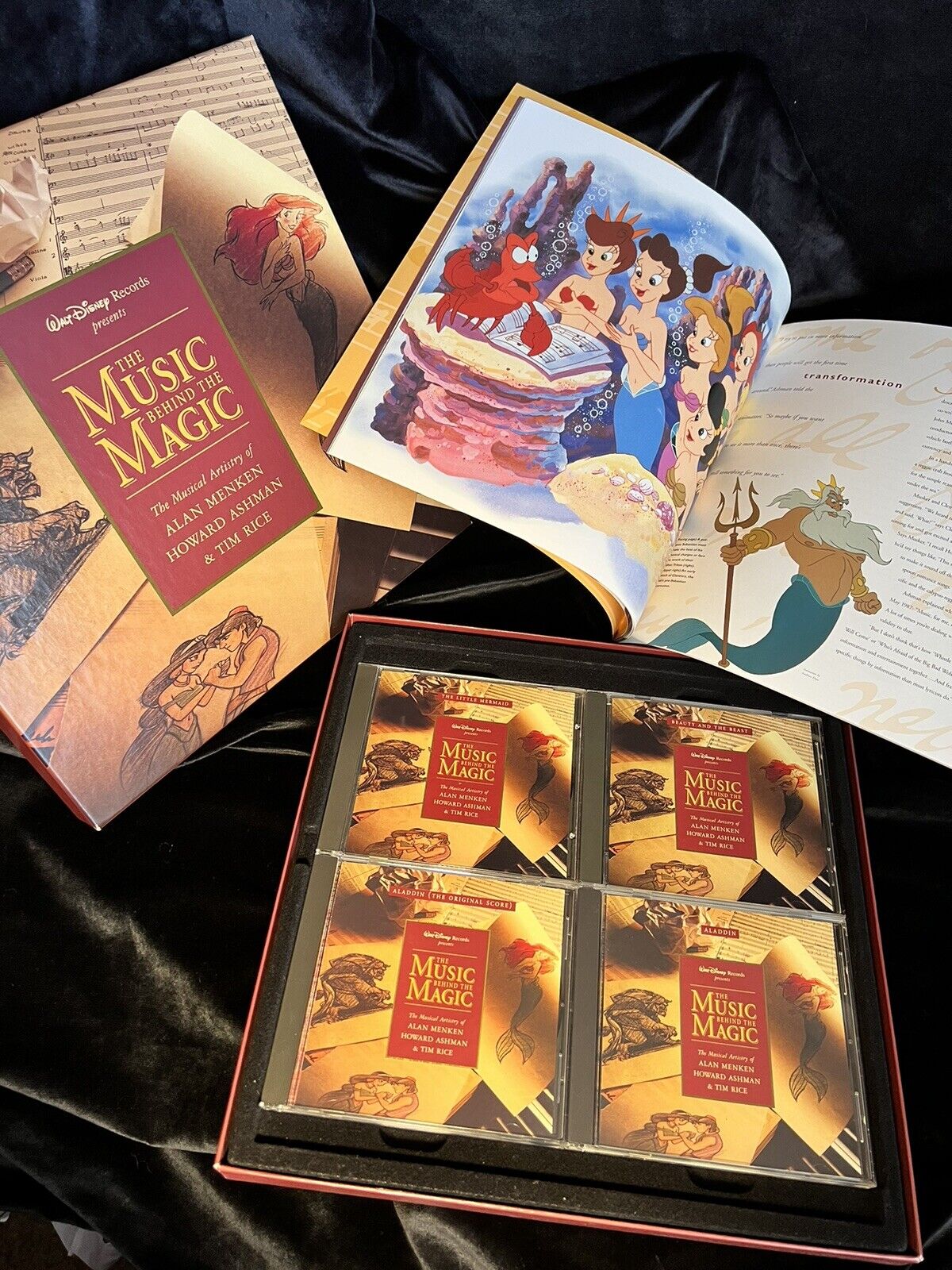Walt Disney The Music Behind The Magic 4 CD BOX SET w/ Book 1994 Great Condition