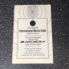 Learning The International Morse Code Pamphlet Archer Radio Shack Morse Code picture