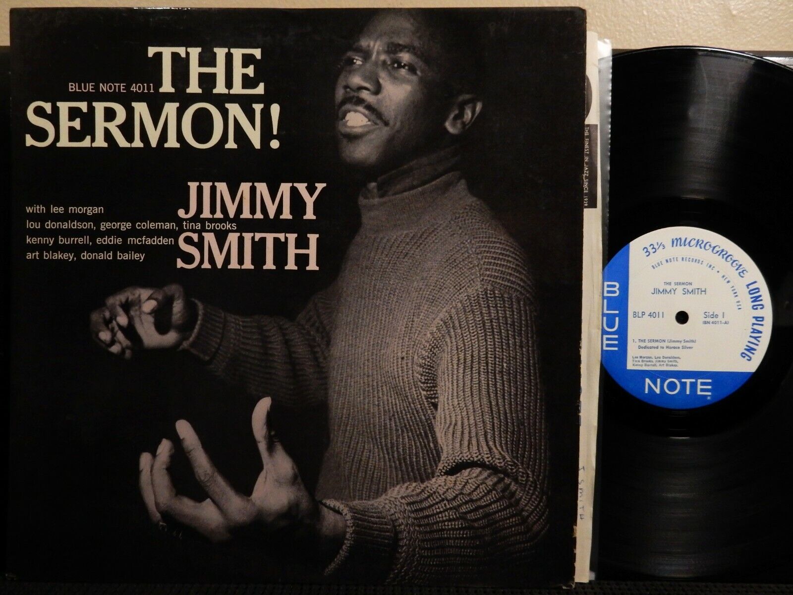 JIMMY SMITH The Sermon LP BLUE NOTE BLP 4011 MONO RVG EAR 1963 Jazz LEE MORGAN