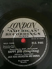 JACK ROSS ORCHESTRA HAPPY JOSE/SWEET GEORGIA BROWN RARE 78 RPM RECORD INDIA vg++ picture