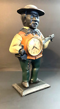 Vintage Cast Iron Americana Banjo Man Clock Sculpture -Working Clock  picture
