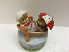 Vintage Music Box with Rowing Bears-Row Row Boat Tune Nursery Kids by Enesco Gif picture