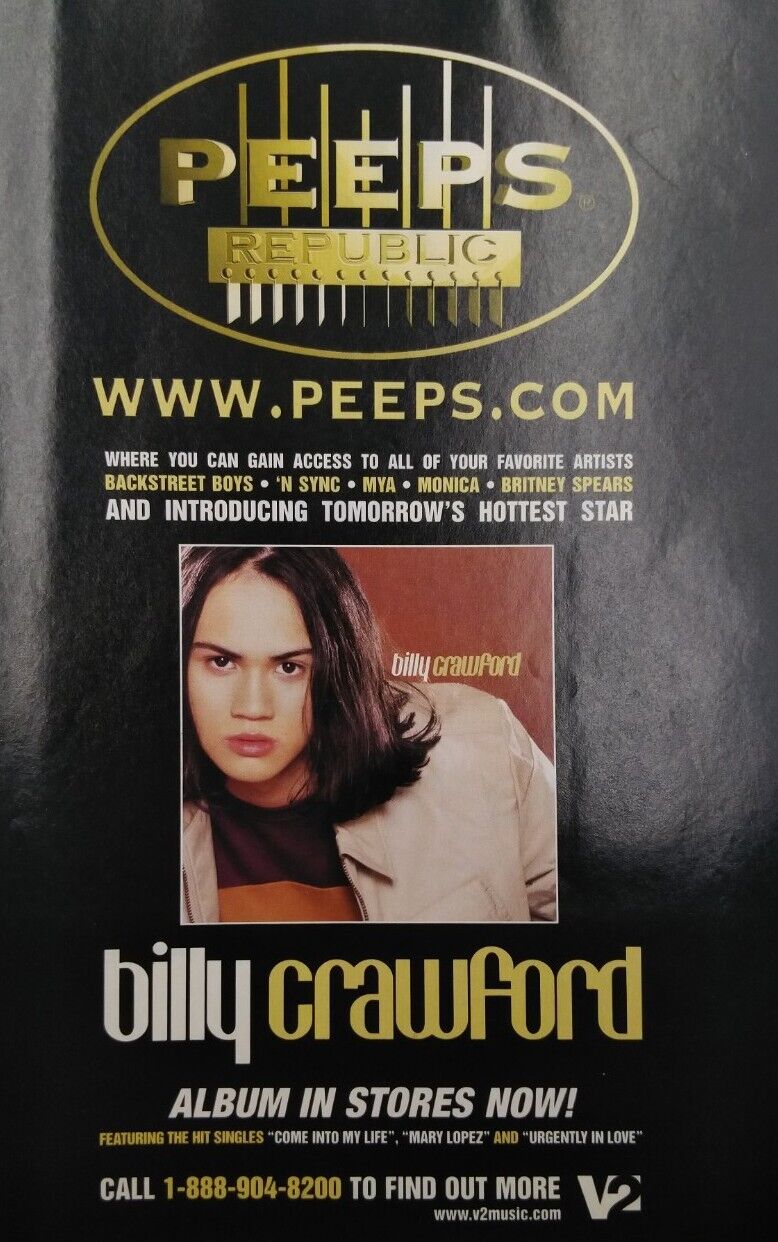 1999 Print Ad 90s Peeps Republic Billy Crawford Album Promotion Music Vintage 
