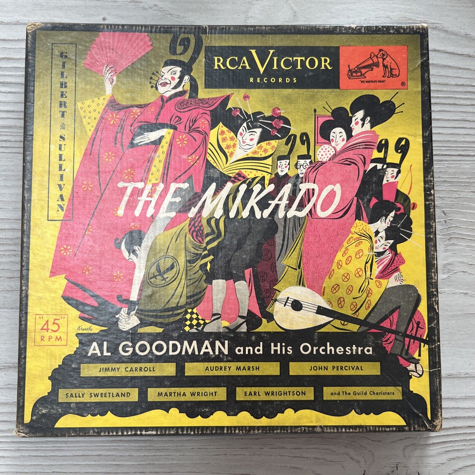 The Mikado 45 RPM Gilbert And Sullivan 5 Record Set Vintage