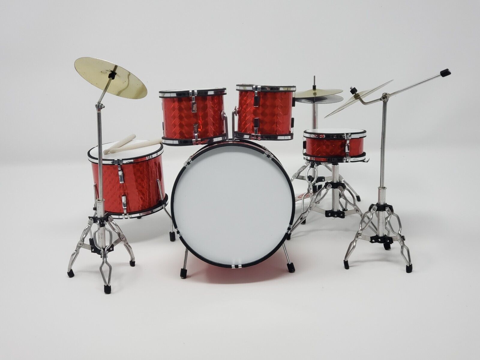 Miniature Drum Set RED Replica. For Display Only