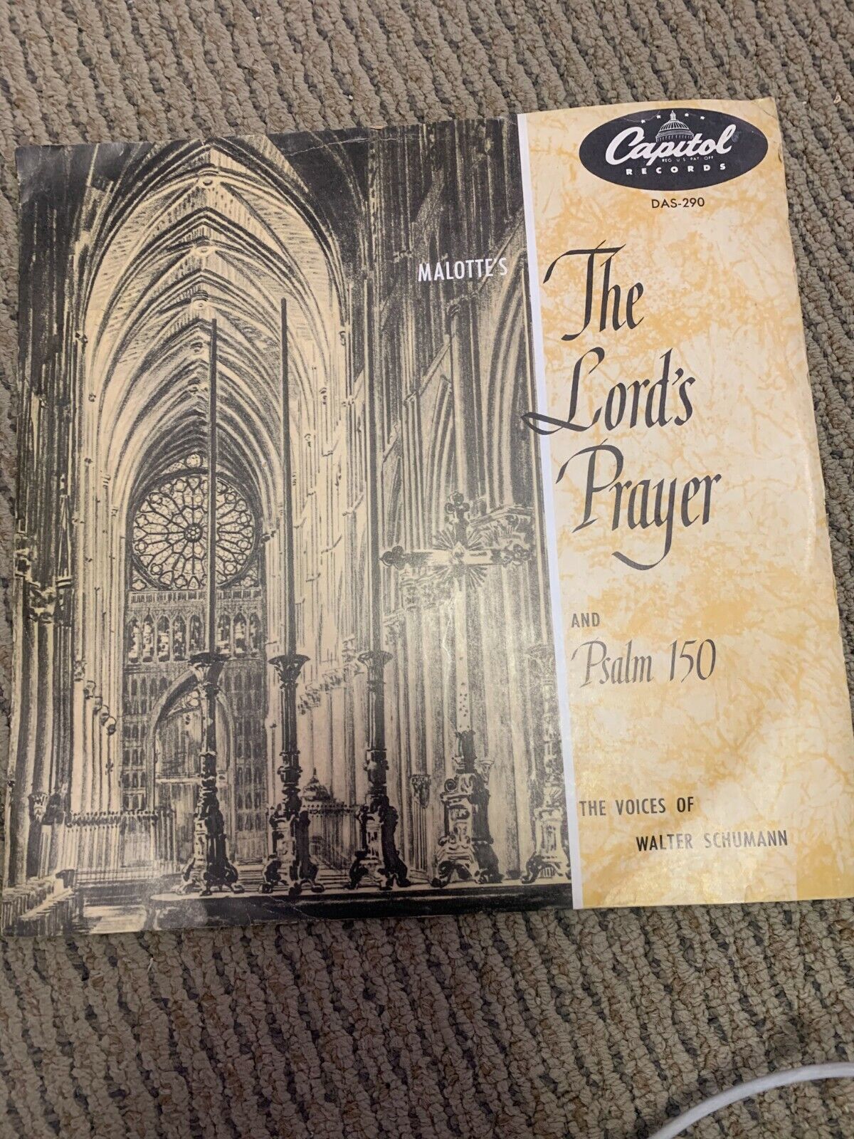 WALTER SCHUMANN THE LORDS PRAYER 78 RPM RECORD VG