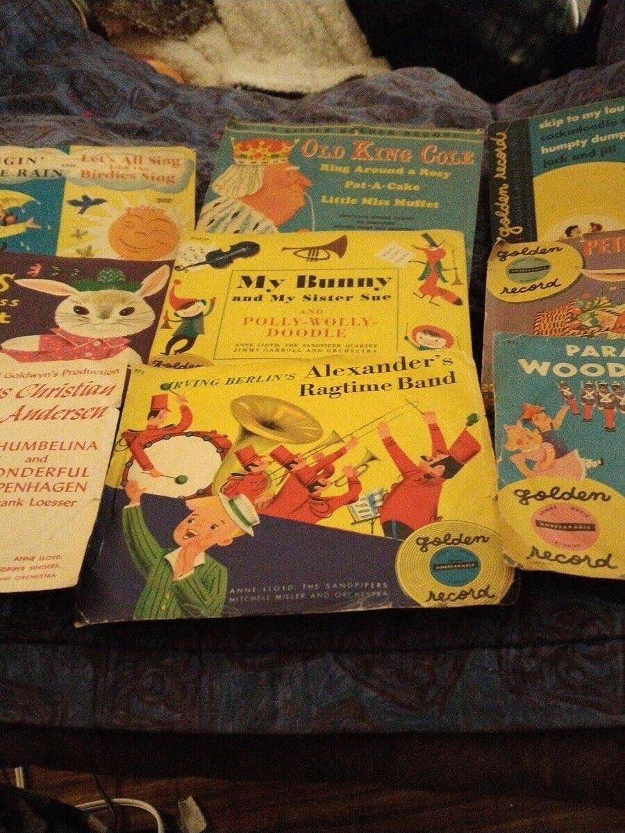 Vintage Children\'s Records Little Golden Books Yellow