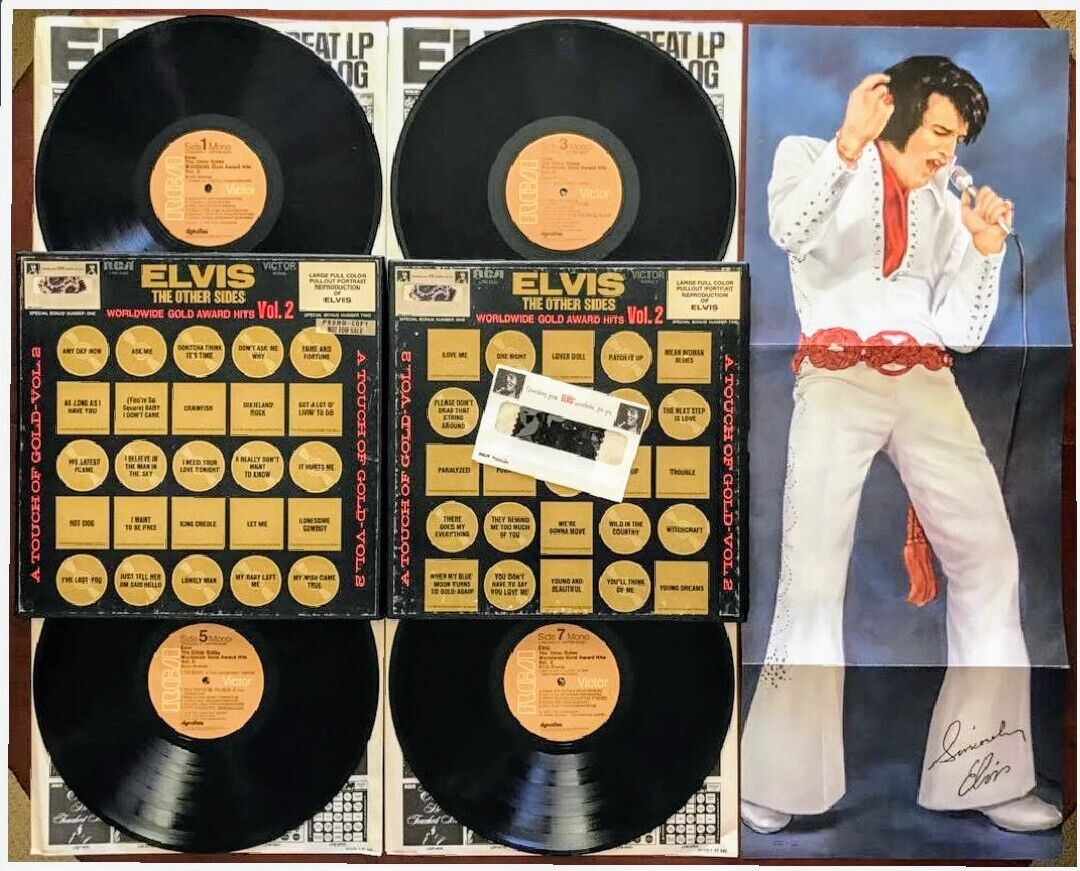 ELVIS PRESLEY - THE OTHER SIDES VOLUME 2 / 4 LP BOX SET Original Poster & Cloth 