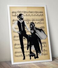Fleetwood Mac Print, Fleetwood Mac Poster,on vintage music sheet. picture