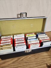 Vintage 8 Track Tape Carrying Case Holds 24 Black Random 24 Tapes Trucking picture