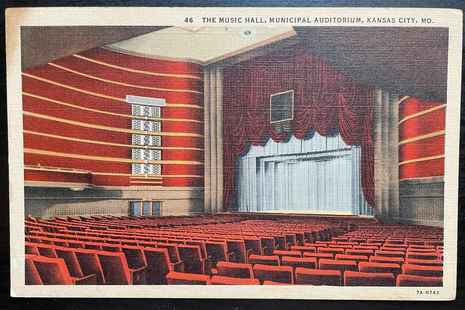Vintage Postcard 1937 The Music Hall, Municipal Auditorium, Kansas City, MO