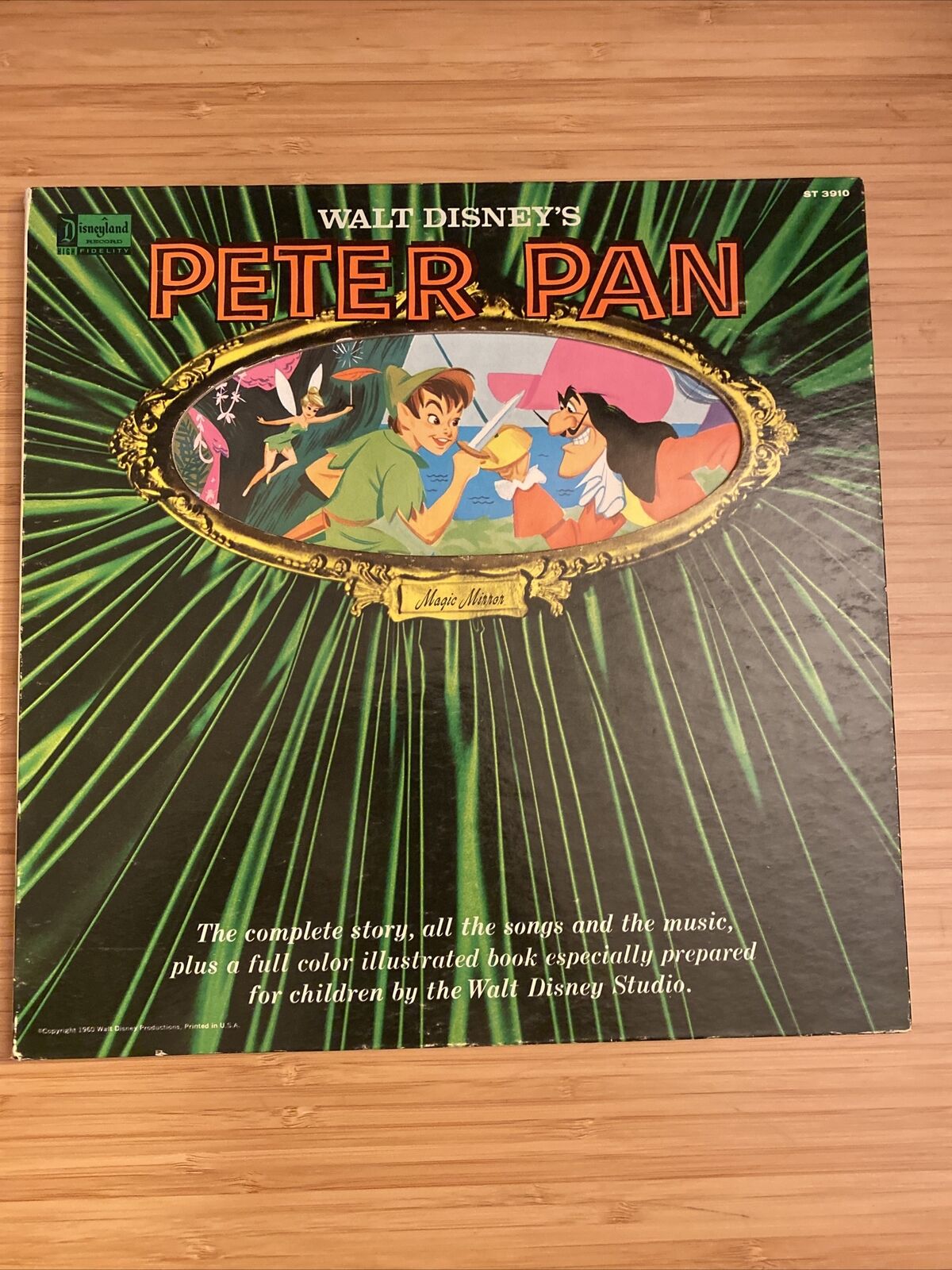 Peter Pan Book & Vinyl Record 1977 Walt Disney #304 Vintage