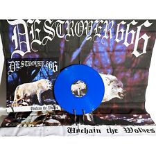 DESTROYER 666 Unchain The Wolves Gatefold LP Blue Vinyl with Poster Flag picture