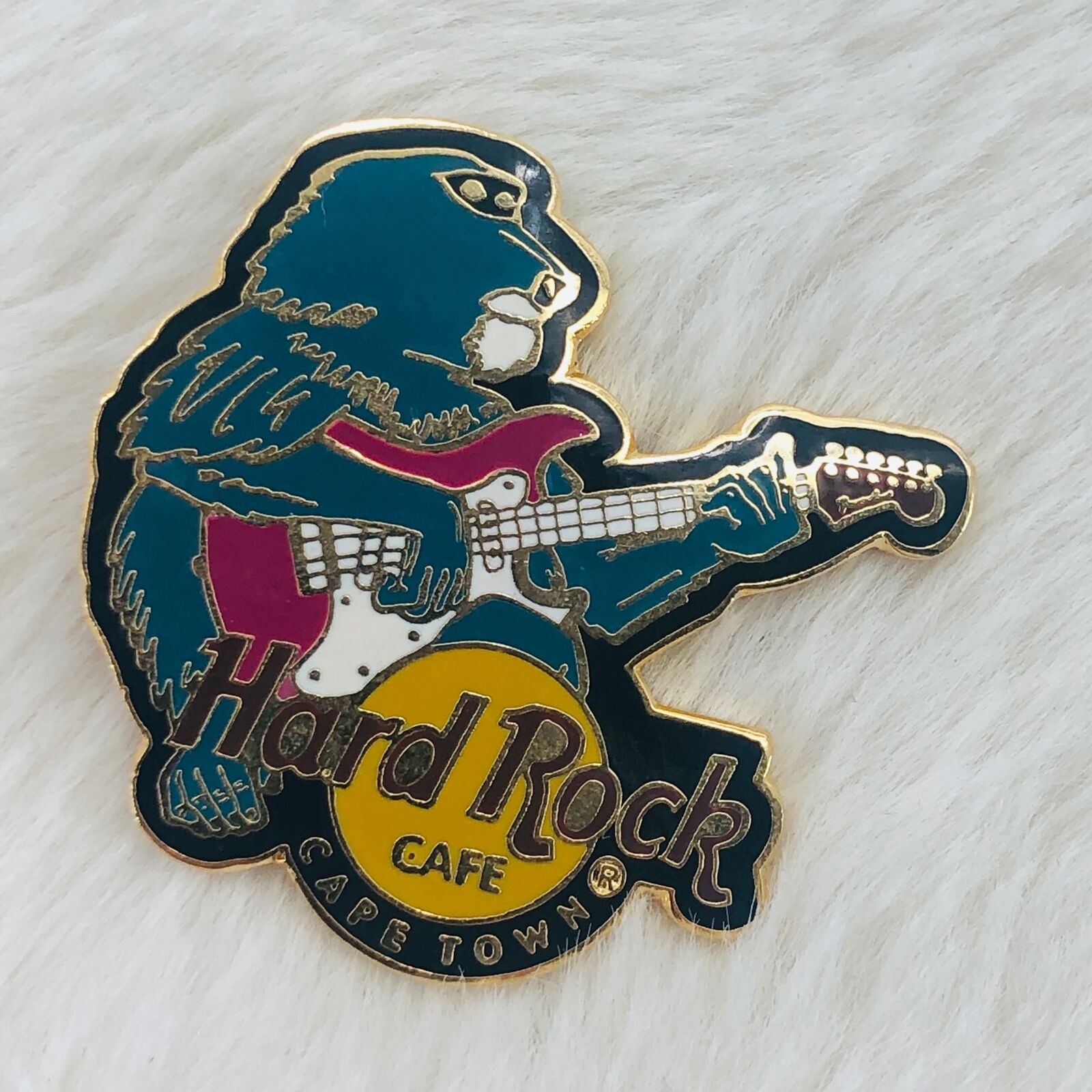 Hard Rock Cafe Pin - Cape Town South Africa Baboon Playing Guitar