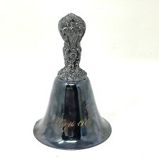 Vintage Silver Plate Bell Ornate  Handle Engraved July 16 1974 picture
