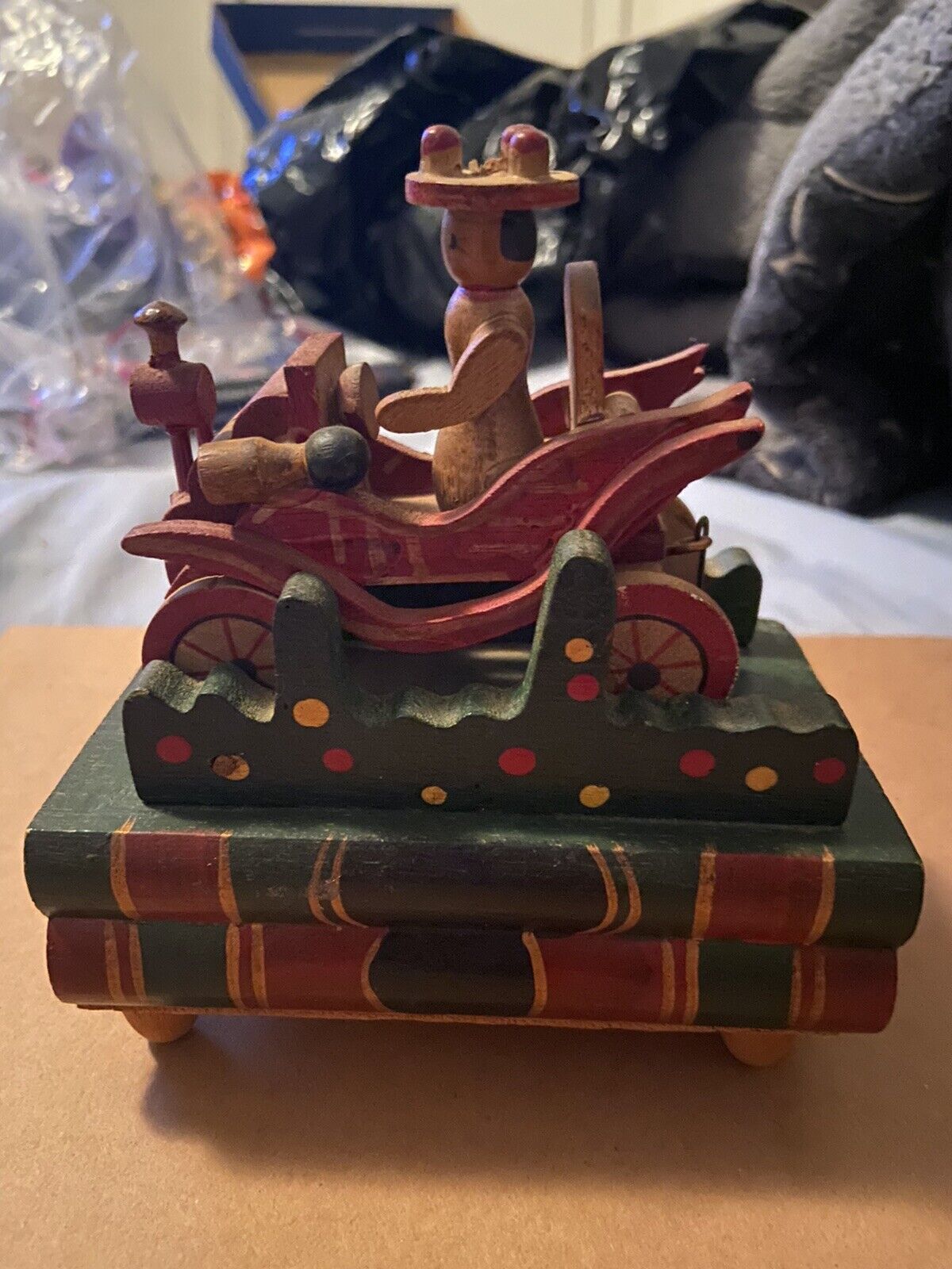 Vintage Wooden Christmas music box