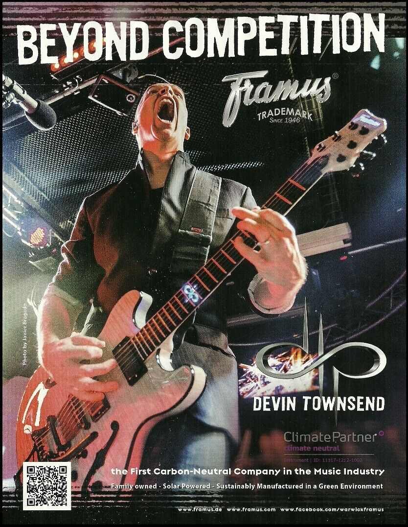 Devin Townsend Framus electric guitar advertisement 2018 ad print