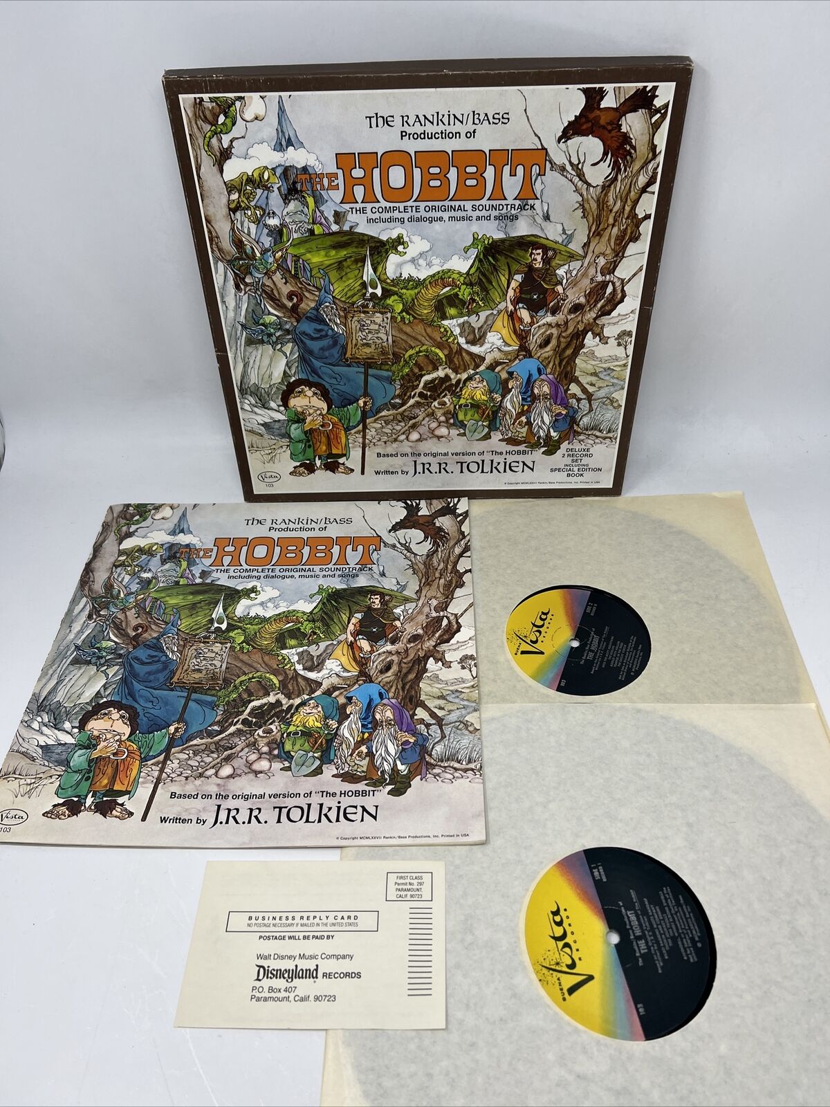 Rare Vintage The HOBBIT 1977 Rankin Bass Soundtrack  2-LP Box w/ Booklet Vinyl