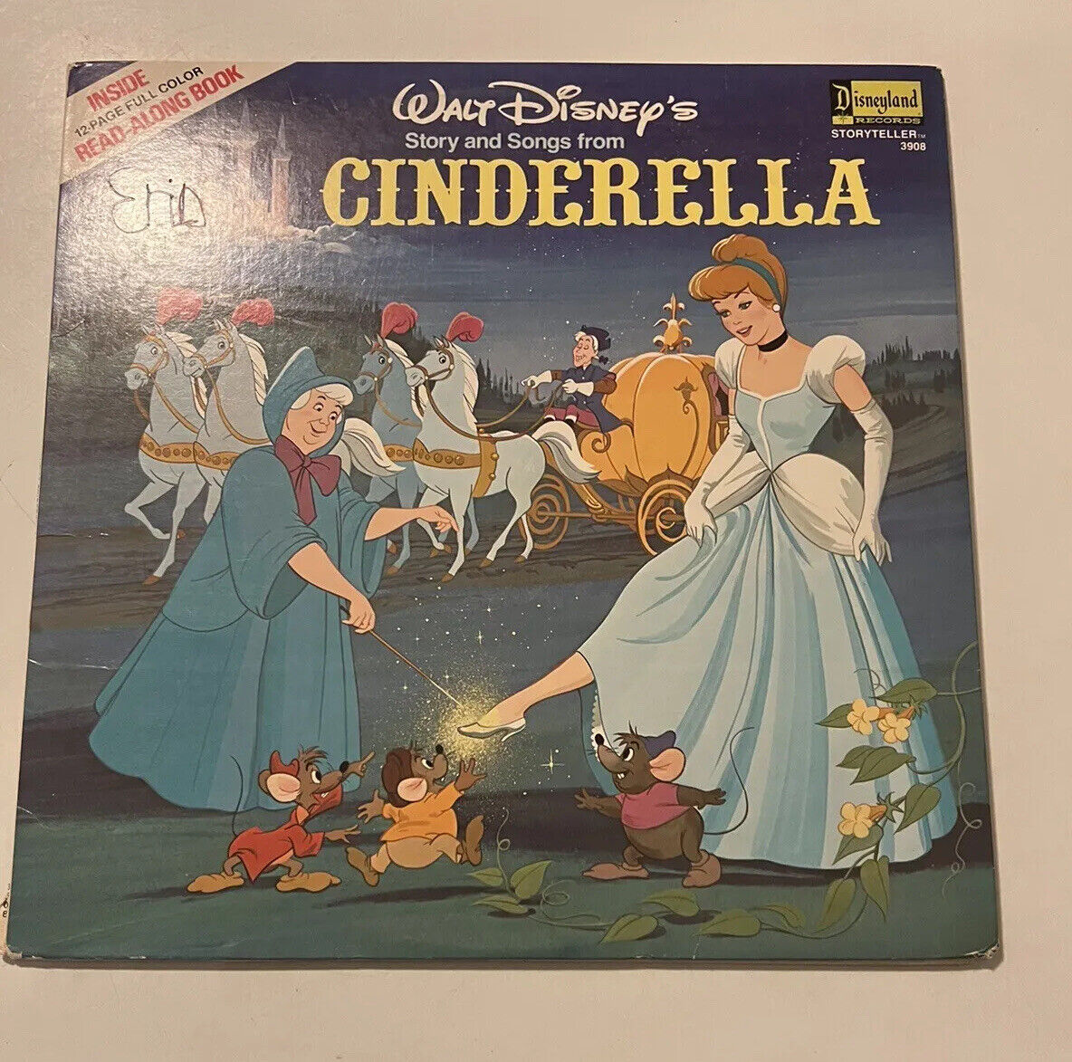 1980 Walt Disney\'s Story And Songs From Cinderella Vinyl Storyteller 3908 Record