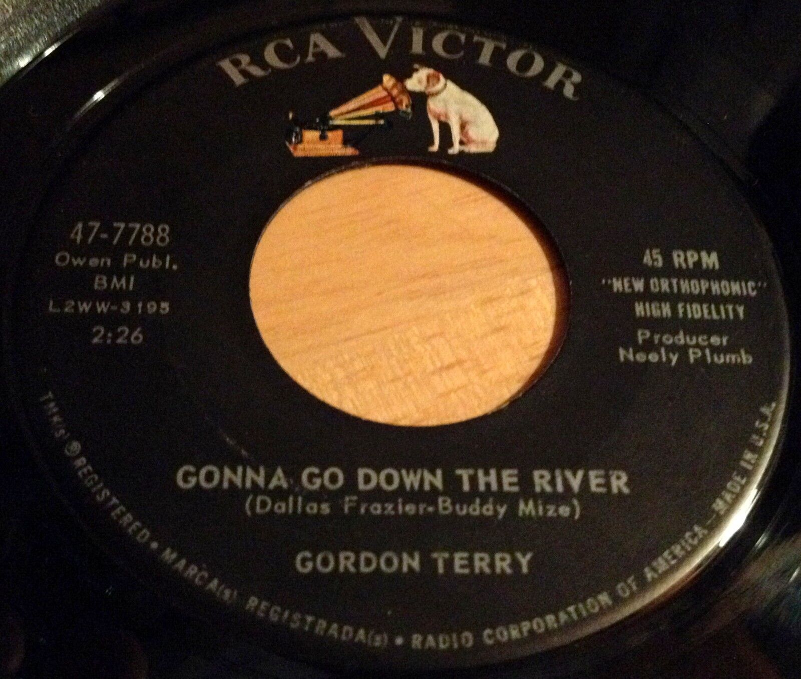 Gordon Terry 45 Gonna Go Down The River / When They Ring Those Wedding Bells