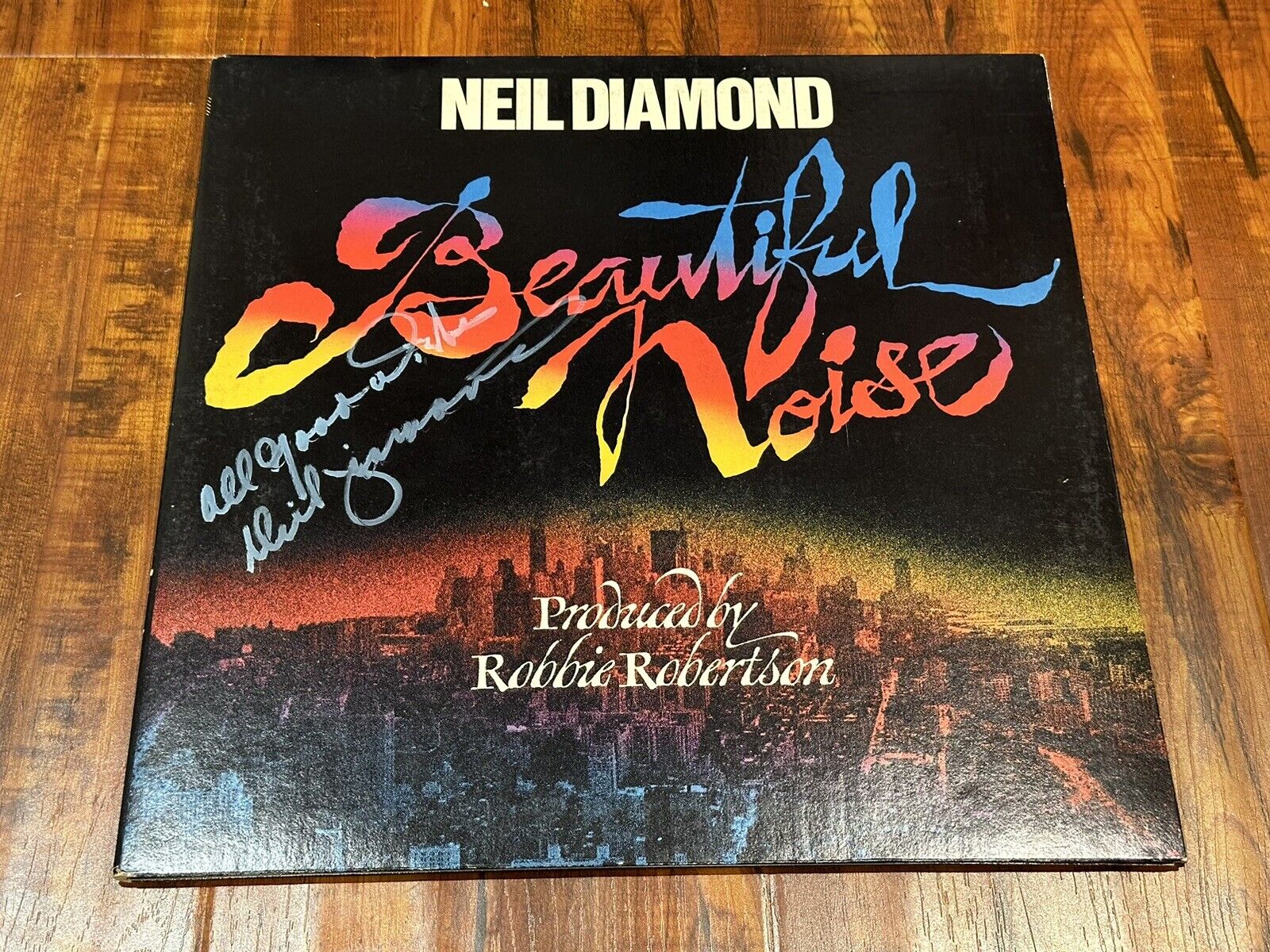 Vintage 1976 Neil Diamond Rare Demo Beautiful Noise Vinyl Record LP - Signed