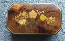Vintage Inlaid Wood Lacquered Italian Music Box Torna a Sorrento with key lock picture