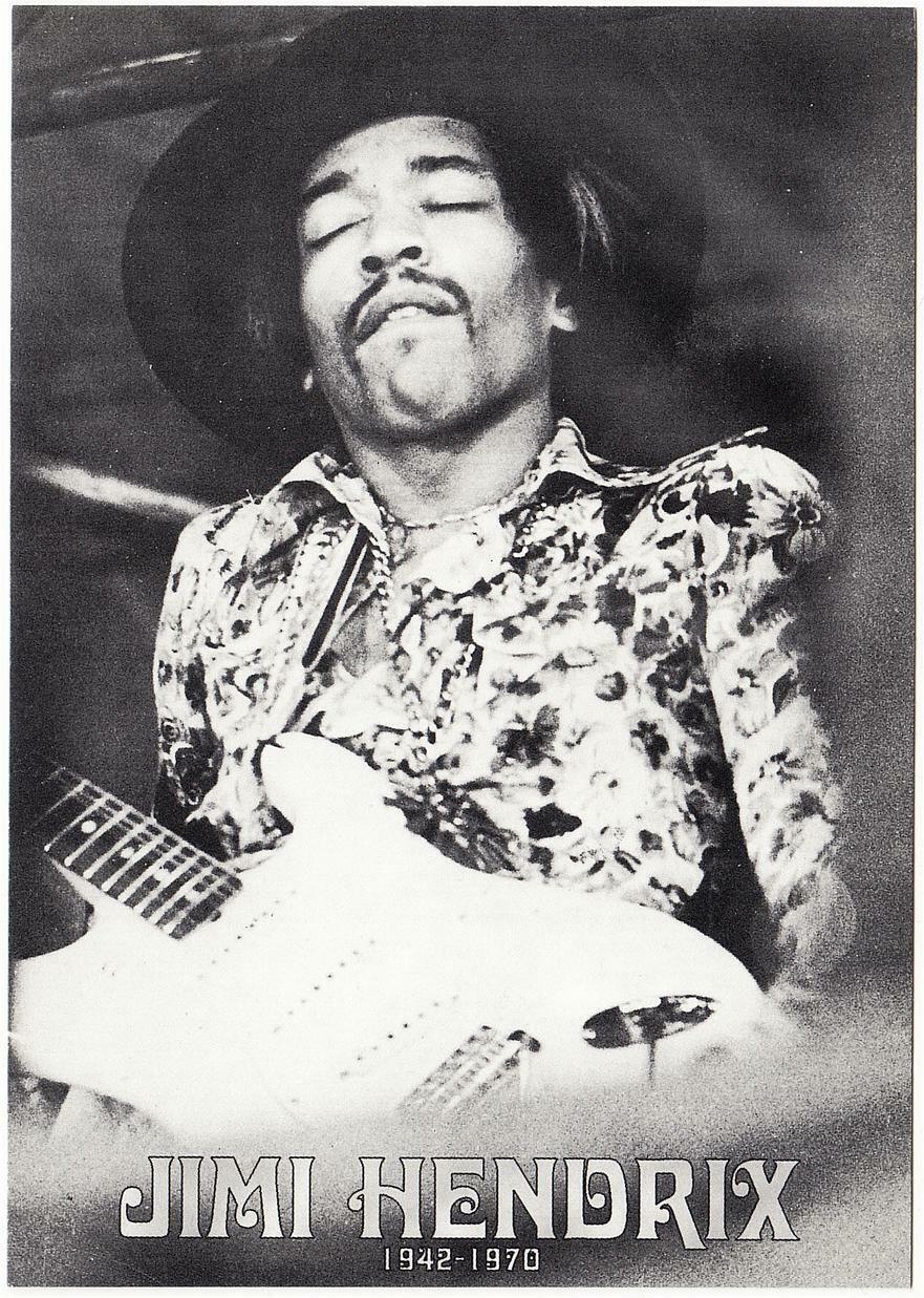 Jimi Hendrix Playing Guitar 1942-1970 Modern Postcard