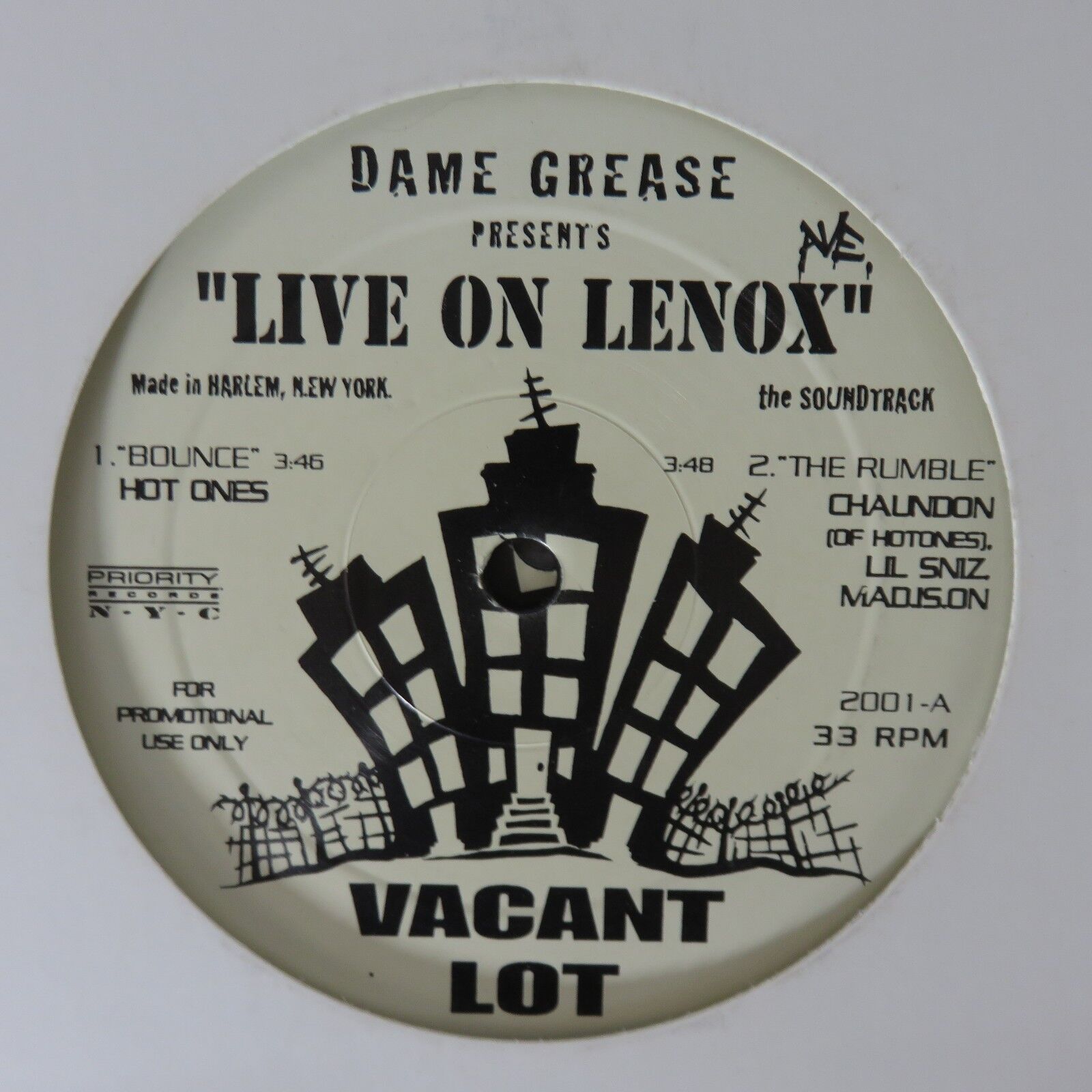 Live On Lenox Vacant Lot Promo Record Album Vinyl LP 