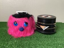 Vintage Fuzzy Pink DISC-GO-CASE 45 Record Carrying Case Fluffy Monster Plush WOW picture