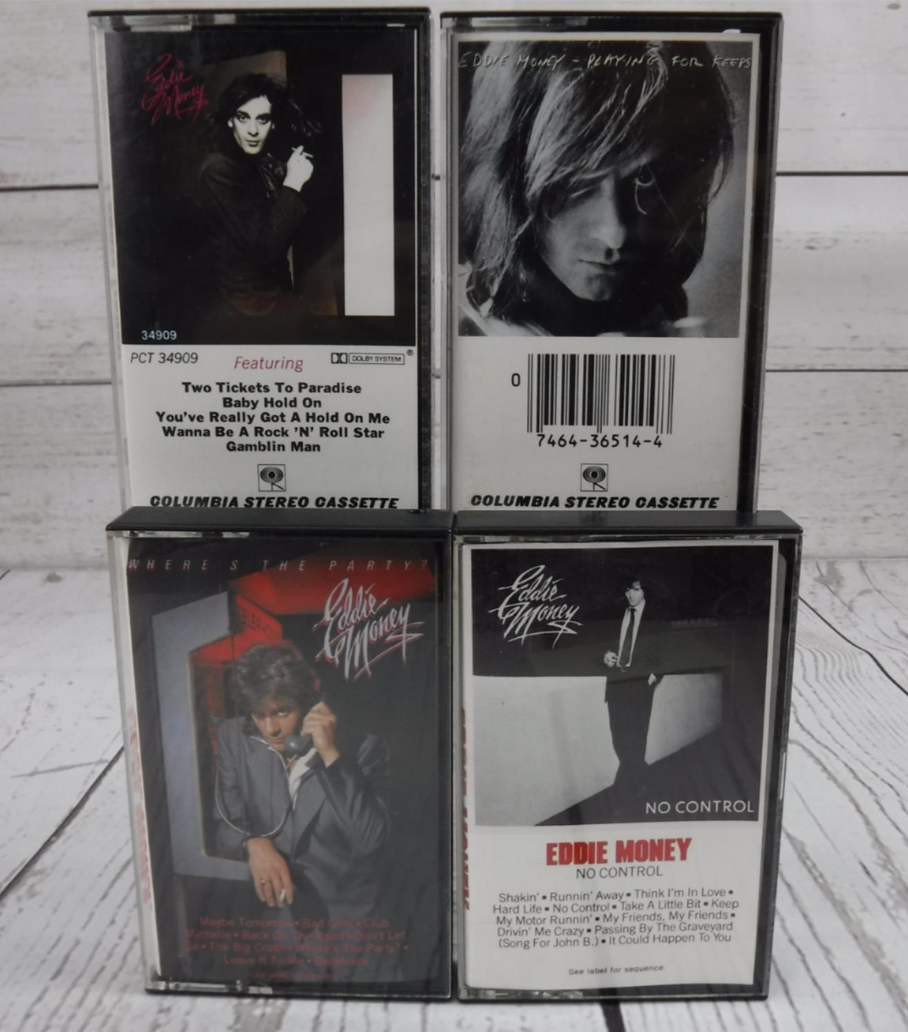 Cassette Lot x4 EDDIE MONEY Self Titled Playing Keeps Where\'s Party No Control