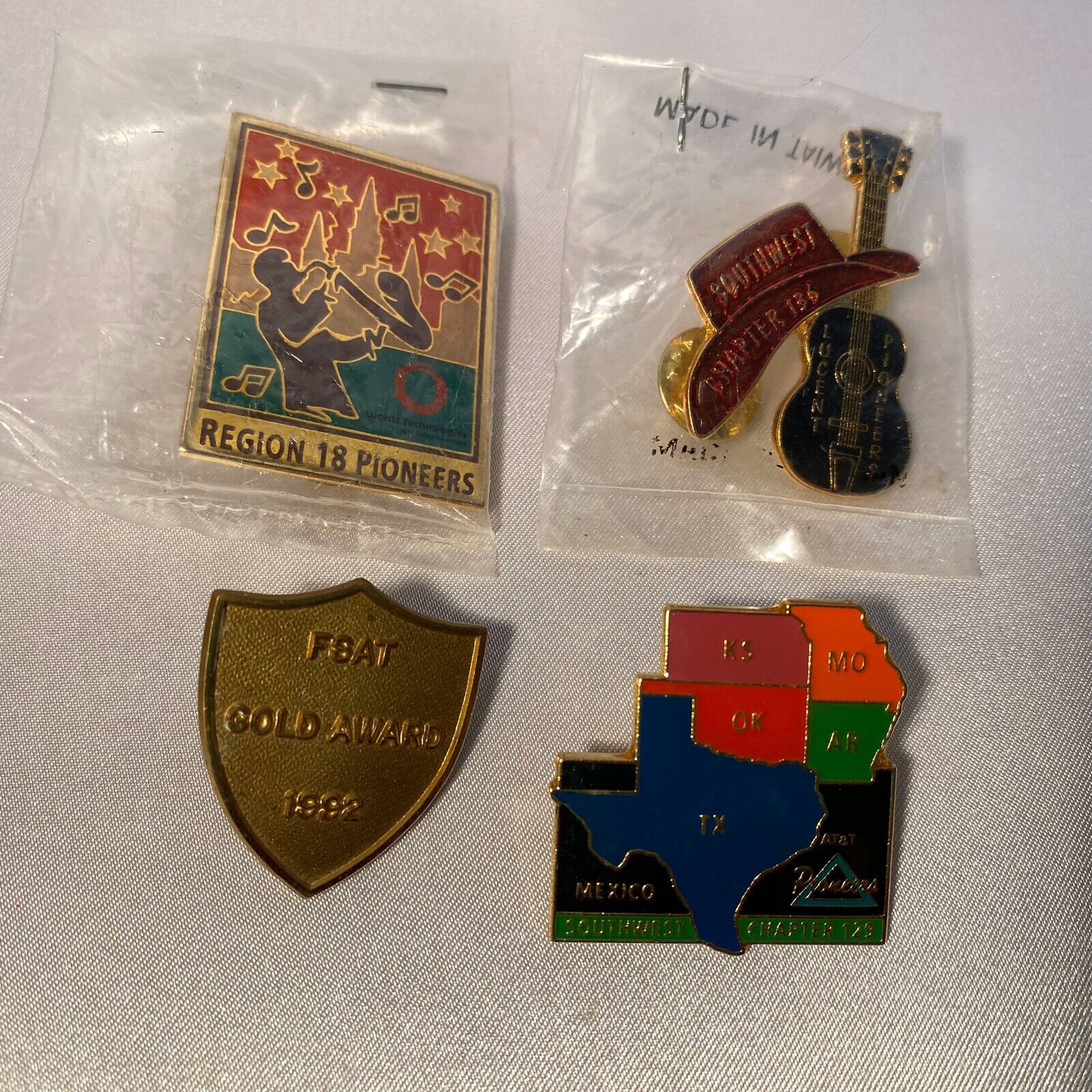 Telephone Pioneers Trading Lapel  Pin Lot Lucent Southwest Guitar AT&T SW States