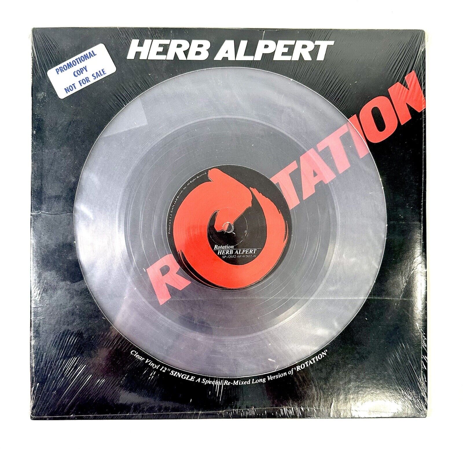 RARE Herb Alpert - Rotation Clear Colored Vintage Vinyl SEALES SP- 12032
