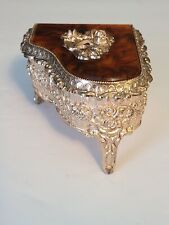 Vintage Gold Grand Piano Music Box Trinket Box 3D  Rose Top picture