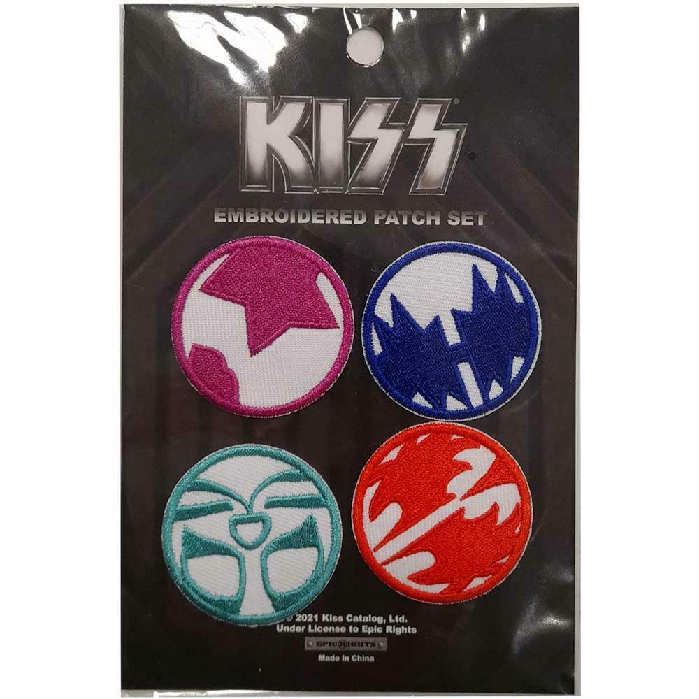 OFFICIAL LICENSED - KISS - MINI ICONS IRON/SEW-ON PATCH SET ROCK SIMMONS