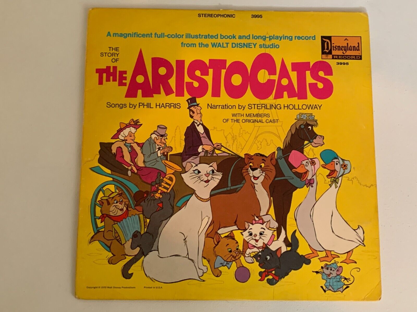 Vintage Walt Disney\'s The Story of The Aristocats LP 1970 Disneyland STER3995 VG