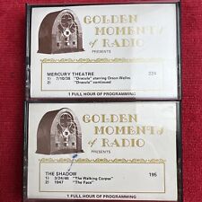 🔥 RARE 2x Vintage Cassettes Tapes GOLDEN MOMENTS OF RADIO Shadow Orson Welles picture