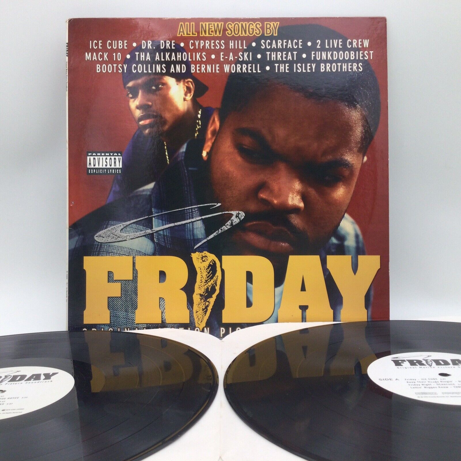 FRIDAY MOTION PICTURE SOUNDTRACK   ICE CUBE DR.DRE  2LP VINYL RECORD 1995