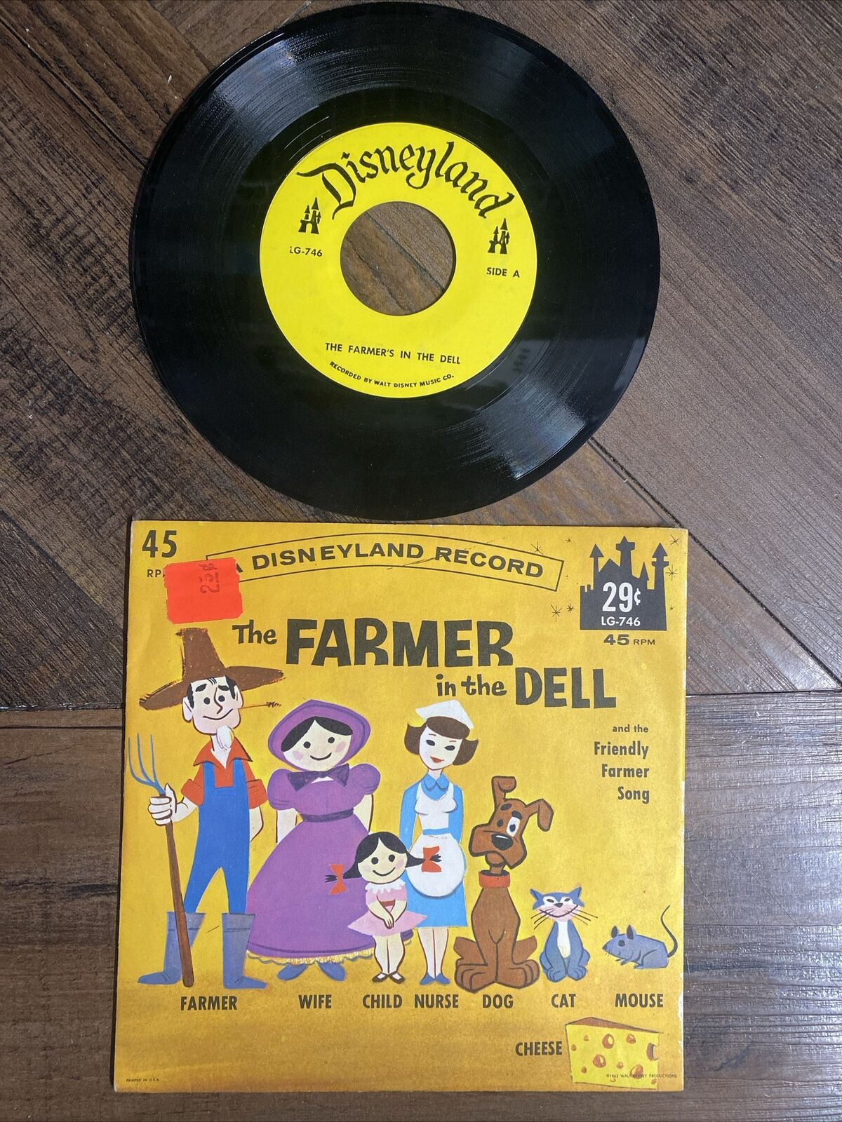 Vtg 1962 WALT DISNEY Farmer In The Dell & the Friendly Song DISNEYLAND RECORDS