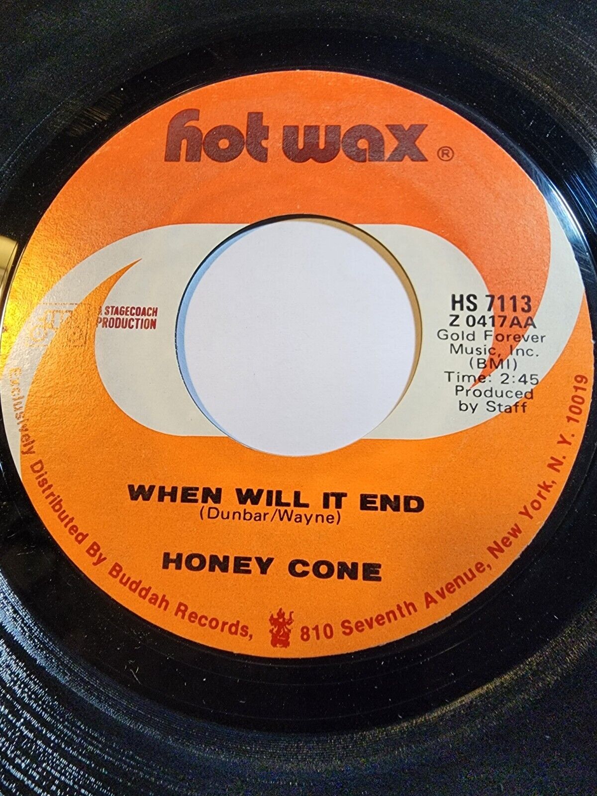 Honey Cone - The Day I Found Myself / When Will It End 1971 Hot Wax VG+ F212