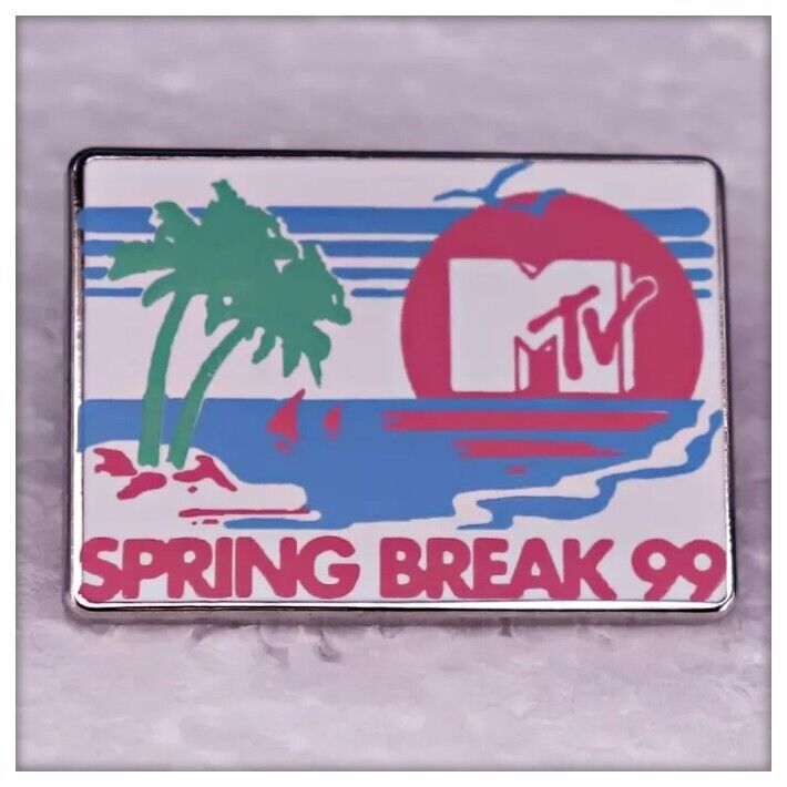 Retro 90s MTV Spring Break 99 Metal Pin Badge