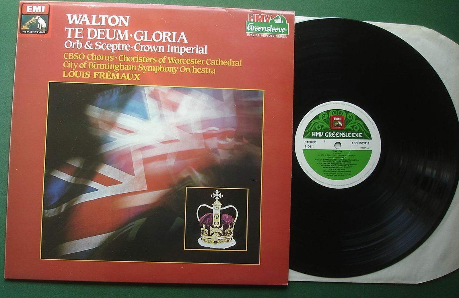 Walton Te Deum Gloria CBSO Louis Fremaux Worcester Cath Choir ESD 1063711 LP