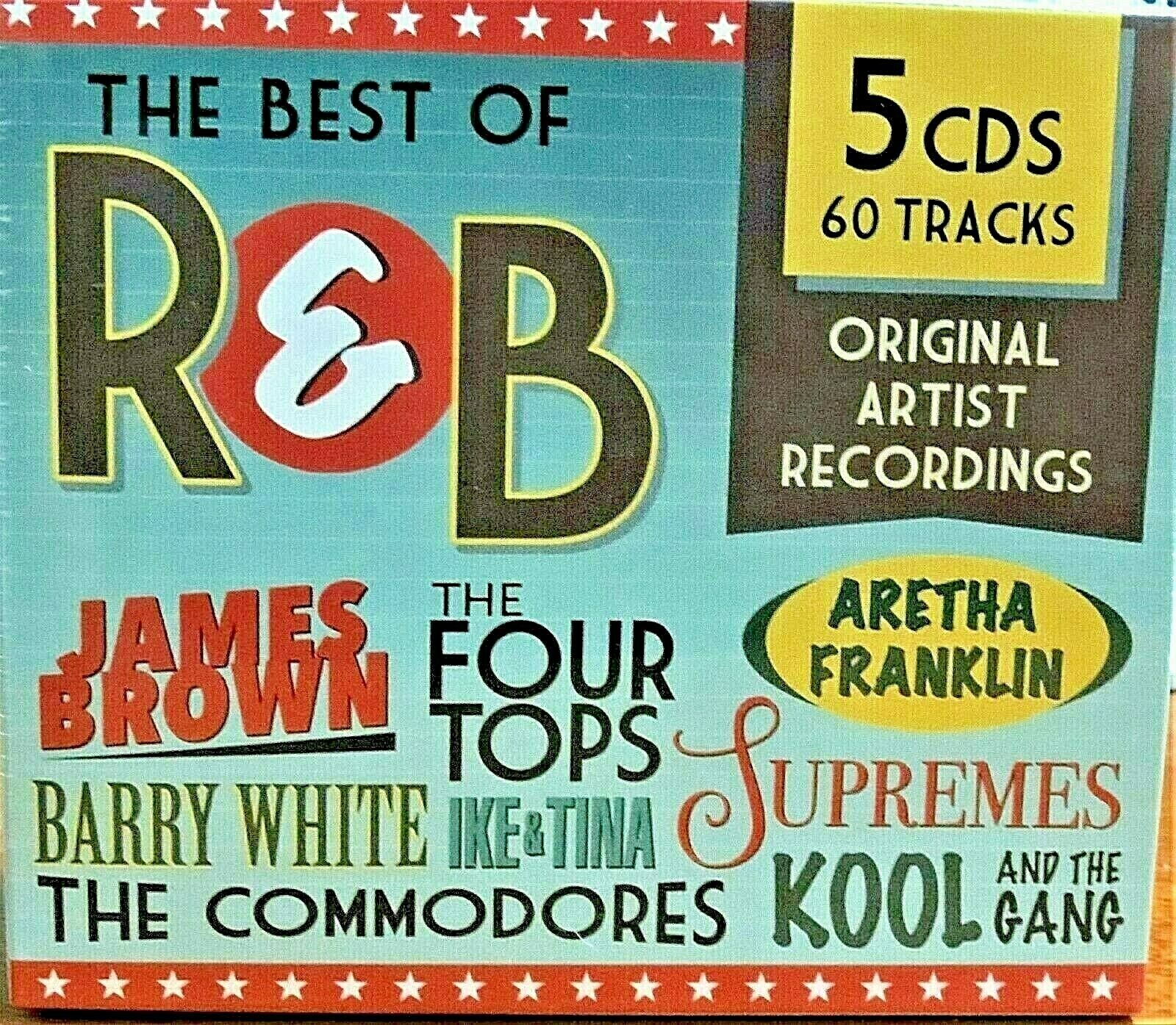 Best of R&B 5 CDS 60 TRACKs,NEW Commodores,Aretha Franklin,Four Tops,Kool & Gang