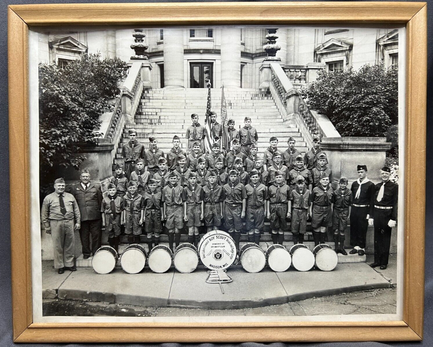 Vintage 1954 Boy Scouts of America Photograph ~ Drum and Bugle Corp Madison WI