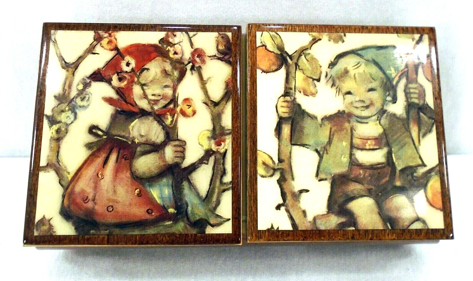 Vintage Hummel Double Door Wooden Music Box Reuge Italy The Shadow of Your Smile