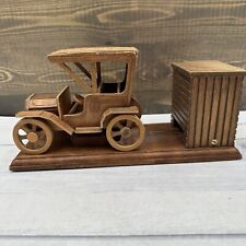 Vintage Wooden 1978 Model T Car Music Box Plays King of The Road picture