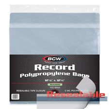 100 BCW 33RPM Resealable Snug Fit Record Album 2-Mil Clear LP Poly Bags Outer picture